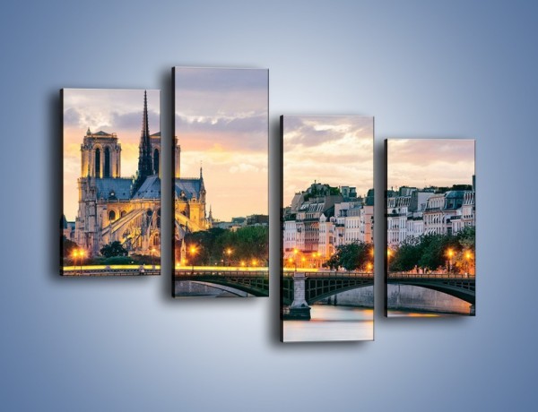 Obraz na płótnie – Katedra Notre Dame – czteroczęściowy AM454W2