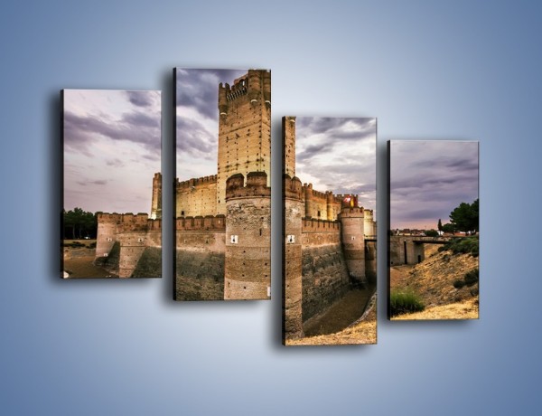 Obraz na płótnie – Zamek La Mota w Hiszpanii – czteroczęściowy AM457W2