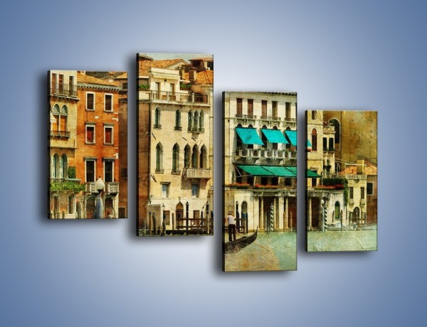 Obraz na płótnie – Weneckie domy w stylu vintage – czteroczęściowy AM459W2
