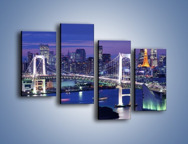 Obraz na płótnie – Tęczowy Most w Tokyo – czteroczęściowy AM460W2
