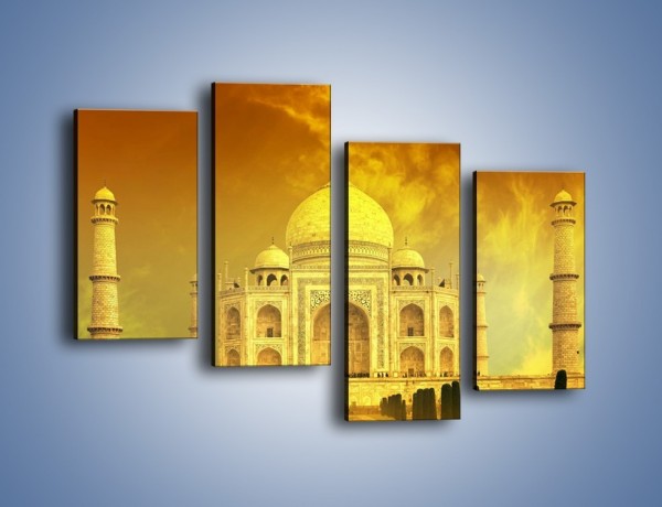 Obraz na płótnie – Tadź Mahal w żółtym kolorze – czteroczęściowy AM465W2