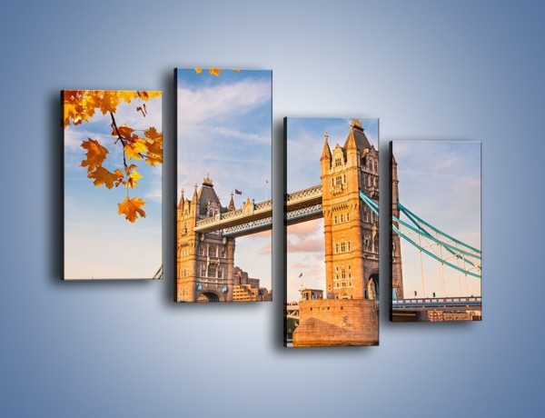 Obraz na płótnie – Tower Bridge jesienną porą – czteroczęściowy AM511W2