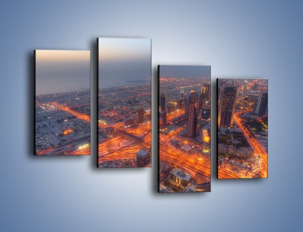 Obraz na płótnie – Panorama Dubaju o poranku – czteroczęściowy AM538W2