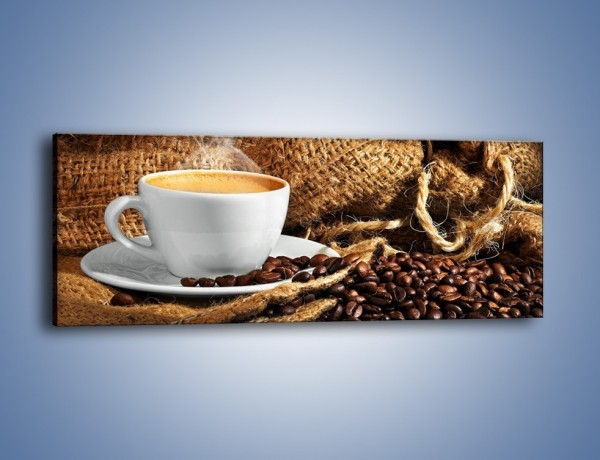 Obraz na płótnie – Upity łyk kawy – jednoczęściowy panoramiczny JN637