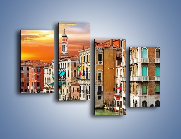 Obraz na płótnie – Kolorowe domu Wenecji – czteroczęściowy AM555W2