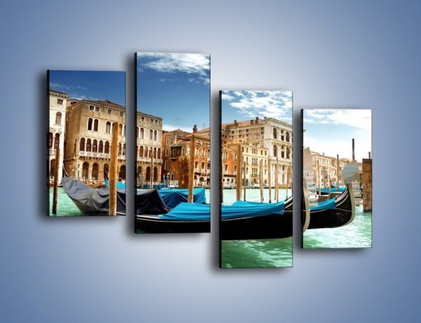 Obraz na płótnie – Weneckie gondole w Canal Grande – czteroczęściowy AM571W2