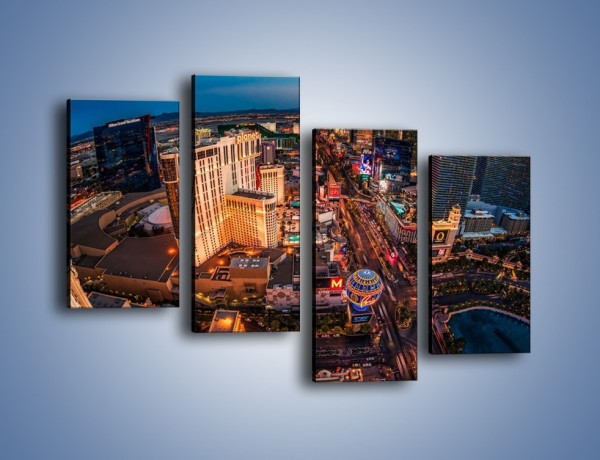 Obraz na płótnie – Centrum Las Vegas – czteroczęściowy AM588W2