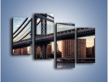 Obraz na płótnie – Manhattan Bridge – czteroczęściowy AM607W2