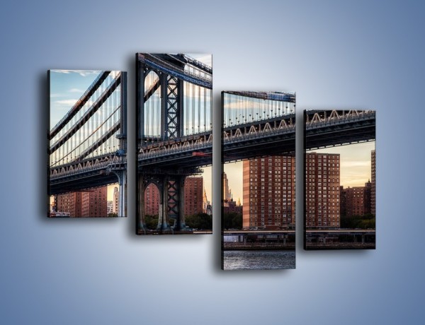 Obraz na płótnie – Manhattan Bridge – czteroczęściowy AM607W2