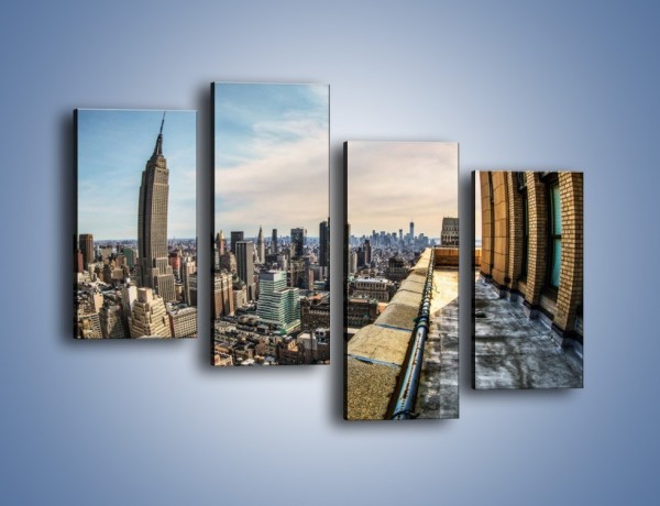 Obraz na płótnie – Empire State Building na Manhattanie – czteroczęściowy AM610W2