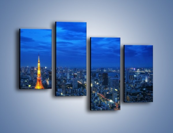 Obraz na płótnie – Tokyo Tower w Japonii – czteroczęściowy AM621W2