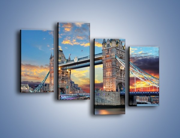 Obraz na płótnie – Tower Bridge o zachodzie słońca – czteroczęściowy AM669W2