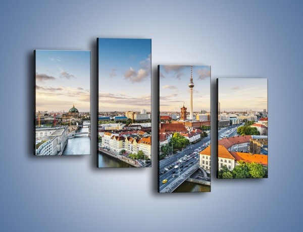 Obraz na płótnie – Panorama Berlina – czteroczęściowy AM673W2