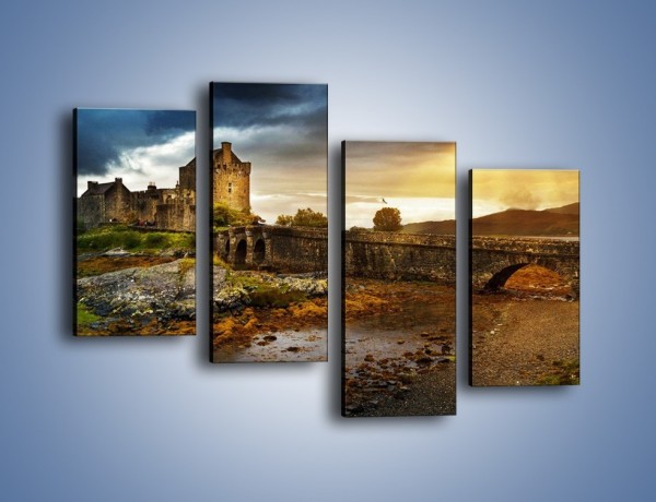 Obraz na płótnie – Zamek Eilean Donan w Szkocji – czteroczęściowy AM697W2