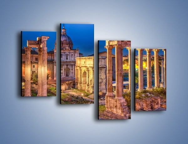 Obraz na płótnie – Ruiny Forum Romanum w Rzymie – czteroczęściowy AM730W2
