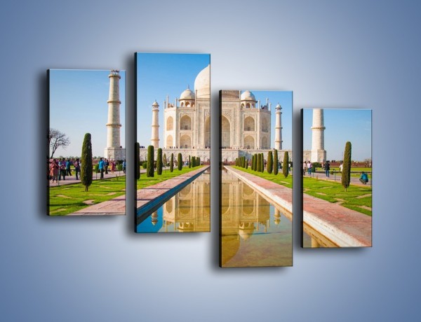 Obraz na płótnie – Taj Mahal pod błękitnym niebem – czteroczęściowy AM750W2