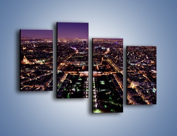 Obraz na płótnie – Panorama Paryża z Wieży Eiffla – czteroczęściowy AM764W2