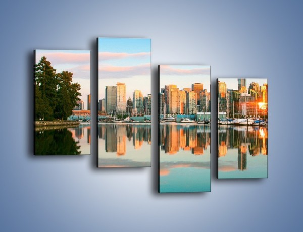 Obraz na płótnie – Widok na Vancouver – czteroczęściowy AM765W2
