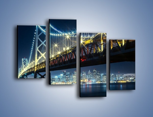 Obraz na płótnie – Most Golden Gate na tle San Francisco – czteroczęściowy AM797W2