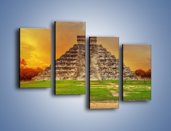Obraz na płótnie – Piramida Kukulkana w Meksyku – czteroczęściowy AM814W2