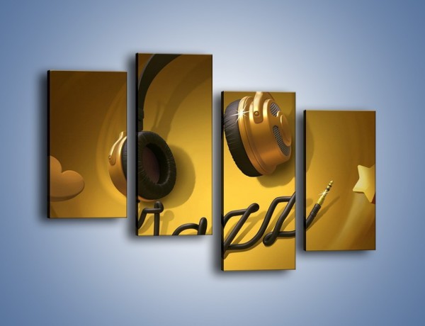 Obraz na płótnie – Złote nuty jazzu – czteroczęściowy GR305W2