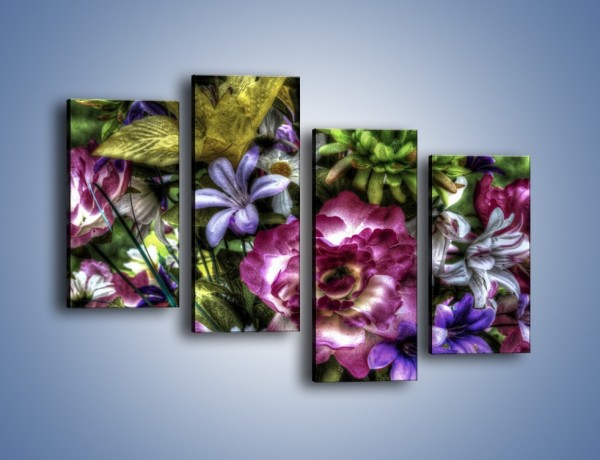 Obraz na płótnie – Kwiaty w różnych odcieniach – czteroczęściowy GR318W2