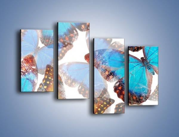 Obraz na płótnie – Motyl w niebieskim kolorze – czteroczęściowy GR403W2