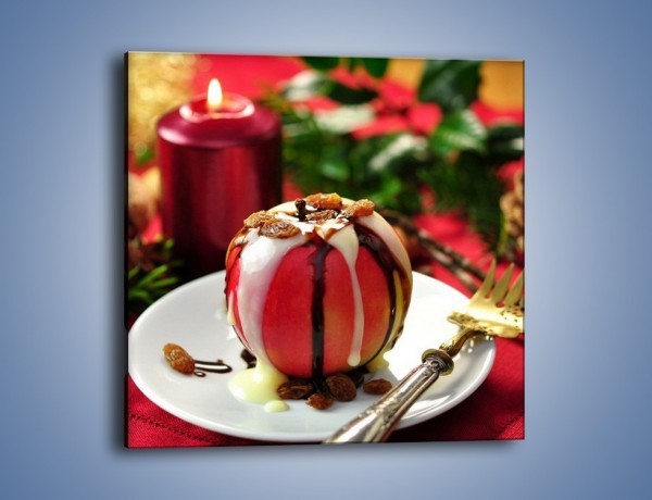 Obraz na płótnie – Jabłko w czekoladzie – jednoczęściowy kwadratowy JN255