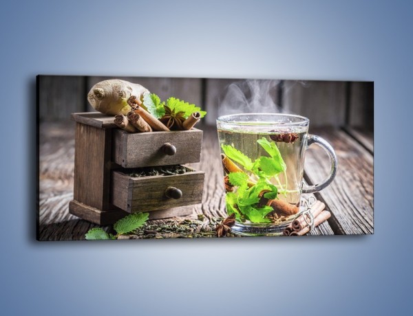 Obraz na płótnie – Herbata z duża ilością dodatków – jednoczęściowy panoramiczny JN667