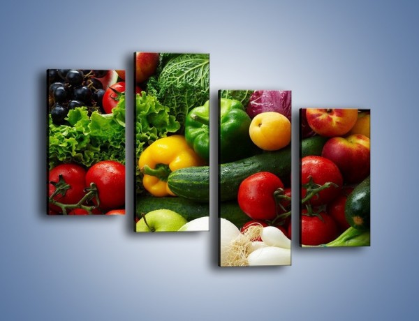 Obraz na płótnie – Mix warzywno-owocowy – czteroczęściowy JN006W2