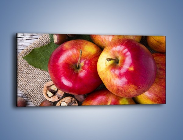 Obraz na płótnie – Jabłka z orzechami – jednoczęściowy panoramiczny JN669