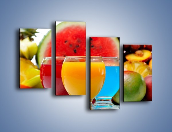 Obraz na płótnie – Kolorowe drineczki z soczystych owoców – czteroczęściowy JN029W2