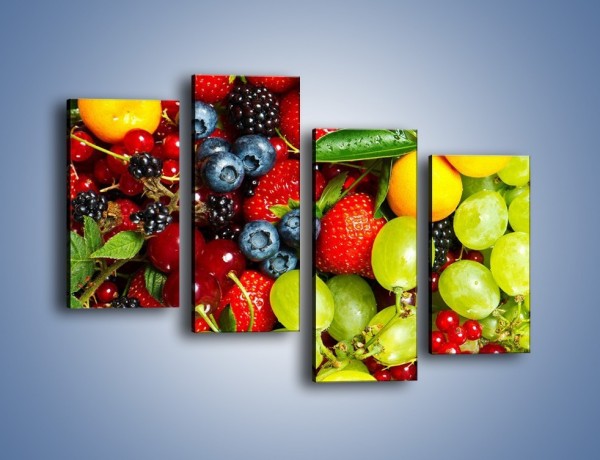 Obraz na płótnie – Wymieszane kolorowe owoce – czteroczęściowy JN037W2