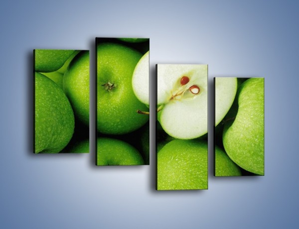Obraz na płótnie – Zielone jabłuszka – czteroczęściowy JN039W2
