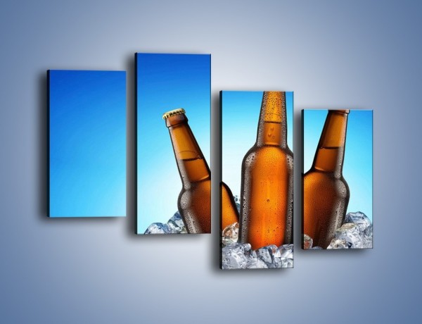 Obraz na płótnie – Szron na butelkach piwa – czteroczęściowy JN075W2