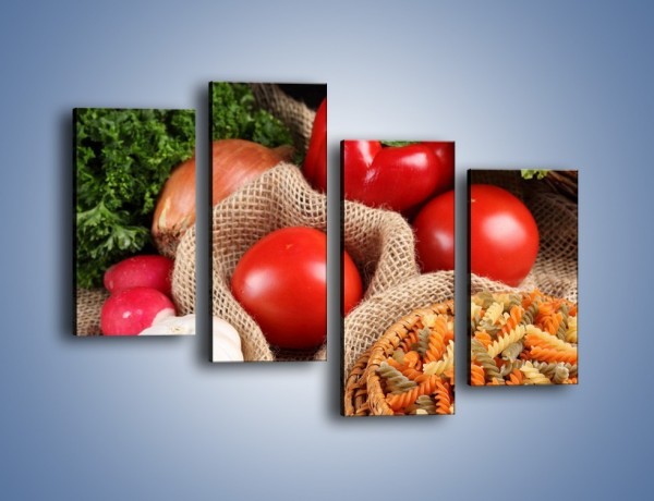 Obraz na płótnie – Makaron z warzywami – czteroczęściowy JN076W2