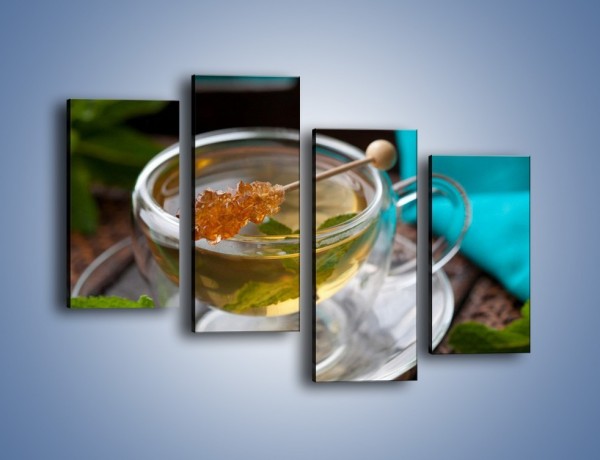 Obraz na płótnie – Oczyszczająca zielona herbata – czteroczęściowy JN104W2