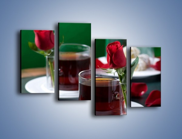 Obraz na płótnie – Herbata ze szczyptą miłości – czteroczęściowy JN119W2
