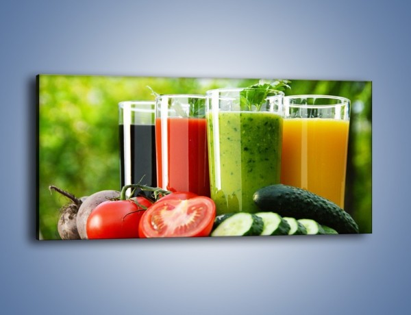 Obraz na płótnie – Pożywne warzywne smoothy – jednoczęściowy panoramiczny JN673