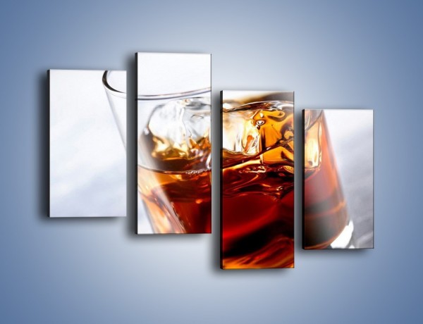 Obraz na płótnie – Whisky z lodem – czteroczęściowy JN225W2