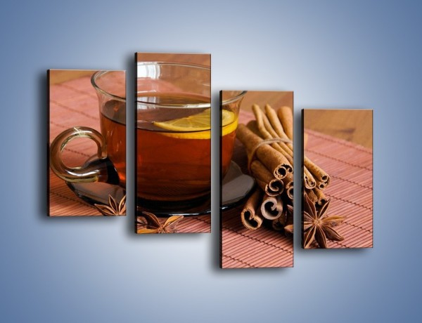 Obraz na płótnie – Rozgrzewająca filiżanka herbaty – czteroczęściowy JN266W2