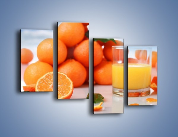 Obraz na płótnie – Szklanka soku pomarańczowego – czteroczęściowy JN301W2