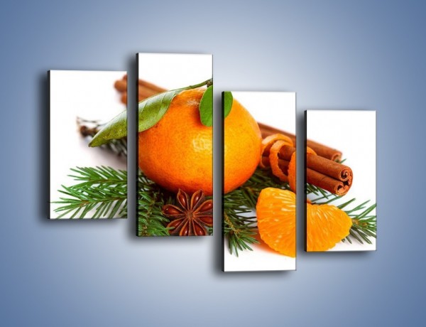 Obraz na płótnie – Pomarańcza na święta – czteroczęściowy JN306W2