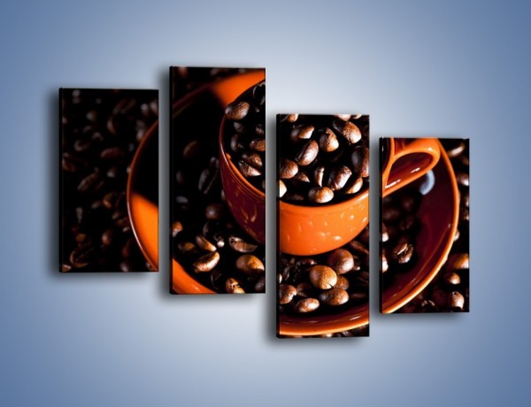 Obraz na płótnie – Filiżanka kawy z charakterem – czteroczęściowy JN343W2