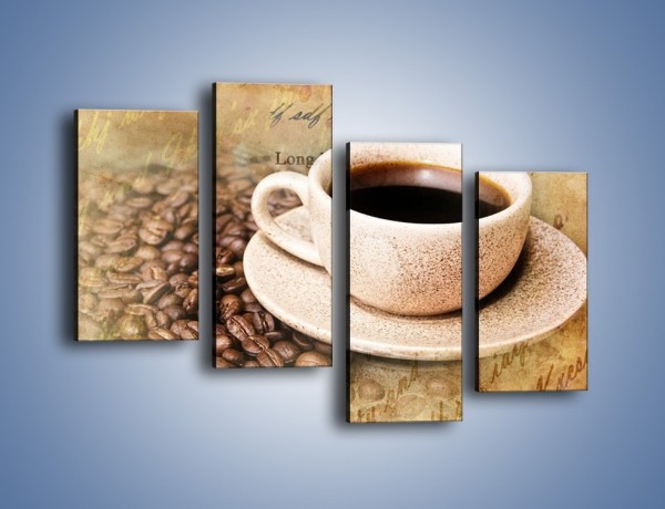 Obraz na płótnie – List przy filiżance kawy – czteroczęściowy JN347W2