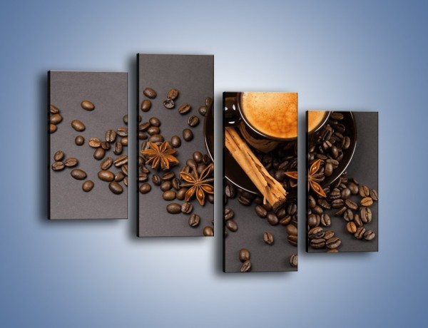 Obraz na płótnie – Kawa z goździkiem – czteroczęściowy JN349W2