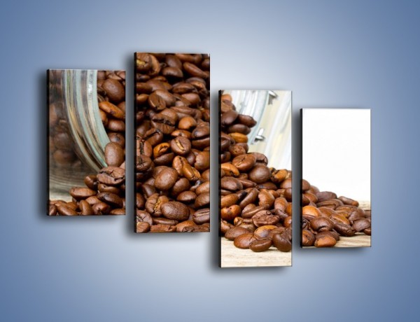 Obraz na płótnie – Ziarna kawy w słoiku – czteroczęściowy JN368W2