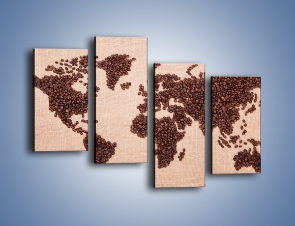Obraz na płótnie – Kawowy świat – czteroczęściowy JN373W2