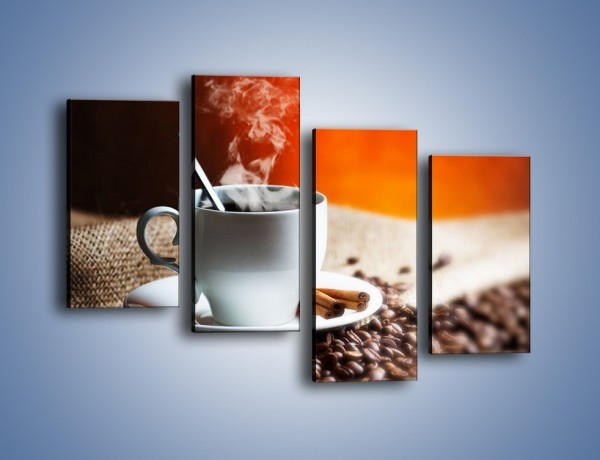 Obraz na płótnie – Aromatyczny zapach kawy – czteroczęściowy JN374W2