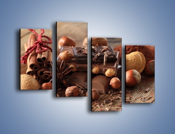 Obraz na płótnie – Orzechowo-czekoladowe uniesienie – czteroczęściowy JN376W2